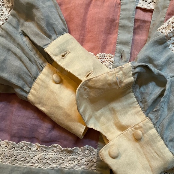 Sézane Striped Lace Ramie Blouse Spring 24 Fairy Whimsical 34 Cottagecore Dainty - Picture 5 of 7